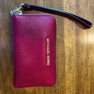 Red michael kors wallet